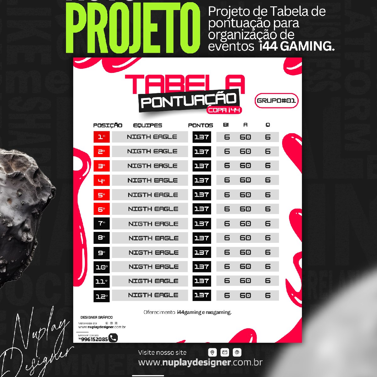 Projeto de carrossel 6 da Nuplay Designer